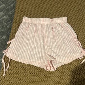 Altar'd State Pink Checkered High Waist Shorts